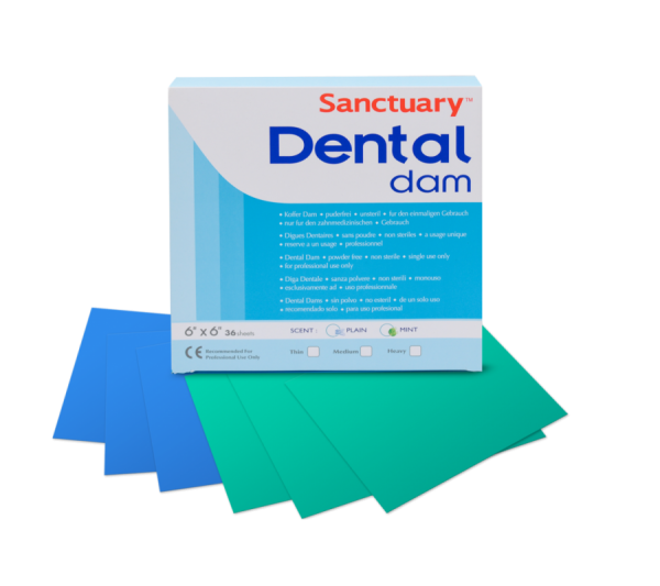 SANCTUARY Latex Dental Rubber DAM Sheet | 36 Sheets Adult 6X6