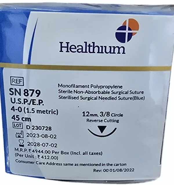 Healthium Trulene SN879  Monofilament Polypropylene Non- Absorbable Sutures
