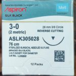 Meril Aspiron Black Braided Silk Suture - ASLK30 5028 Pack of 12