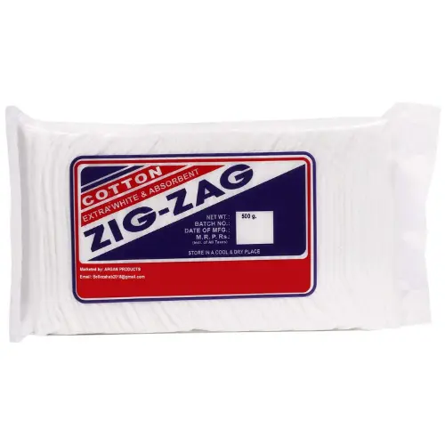 Zig Zag Absorbent Cotton Wool 500GM